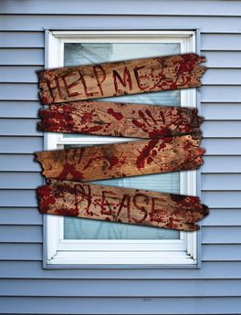 Imagen de Carteles Decorativos Halloween "Haunted Window Boards" Sangrientos (69x14 cm, 4 piezas)