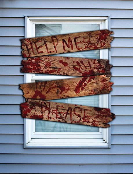 Imagen de Carteles Decorativos Halloween "Haunted Window Boards" Sangrientos (69x14 cm, 4 piezas)