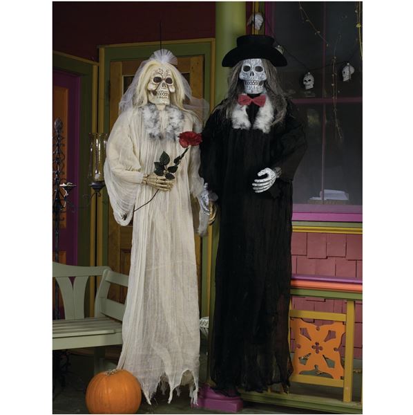 Imagen de Pareja de Novios Esqueléticos Colgantes Halloween – 183 cm