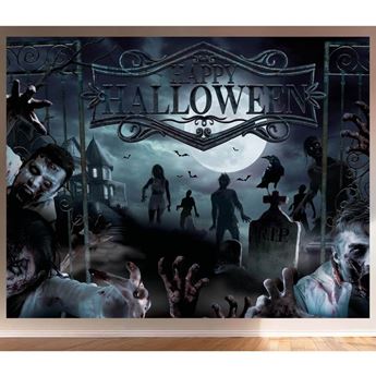 Imagen de Fondo Pared Zombies Halloween Tela (220cm x 150cm)