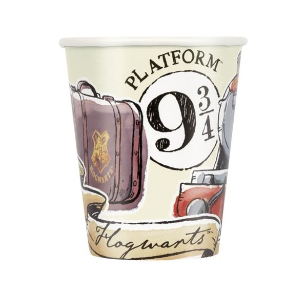 Imagen de Vasos Harry Potter Hogwarts Cumpleaños 266ml (8uds)