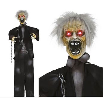 Imagens de Figura Colgante Zombie Encadenado Luz, Sonido y Movimiento con Sensor (170cm)