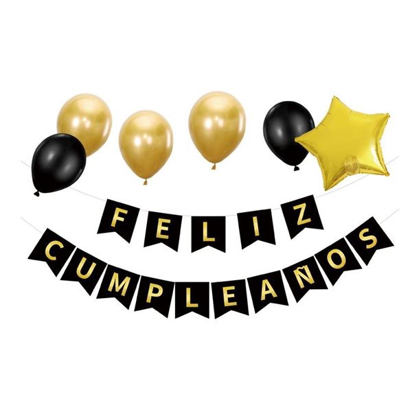 Picture of Set Cumpleaños Sorpresa Dorado y Negro