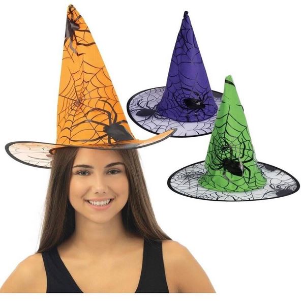 Picture of Sombrero de Bruja Telarañas Colores Surtidos (1 unidad)