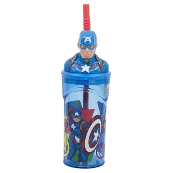 Imagen de Vaso Capitán America Vengadores Reutilizable Con Pajita
