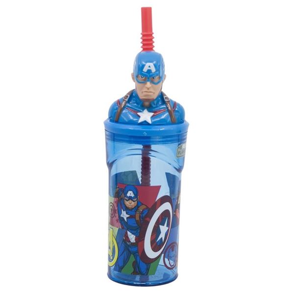 Picture of Vaso Capitán America Vengadores Reutilizable Con Pajita