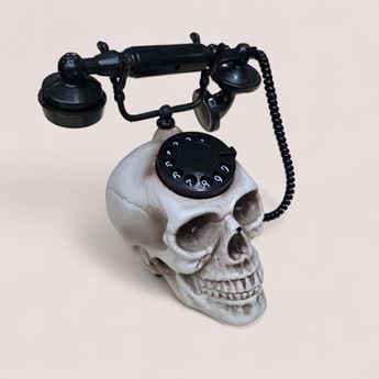 Picture of Decorado para Halloween Teléfono Calavera con Luz y Sonido (36cm)