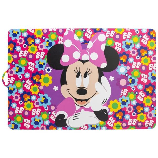 Imagens de Mantel Individual Minnie Mouse Flores Reutilizable