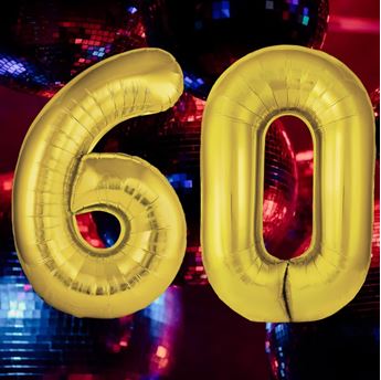 Imagen de Globo Número 60 Dorado Gigante (86cm)