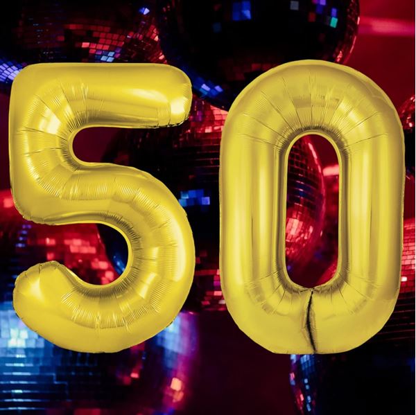 Picture of Globo Número 50 Dorado Gigante (86cm)