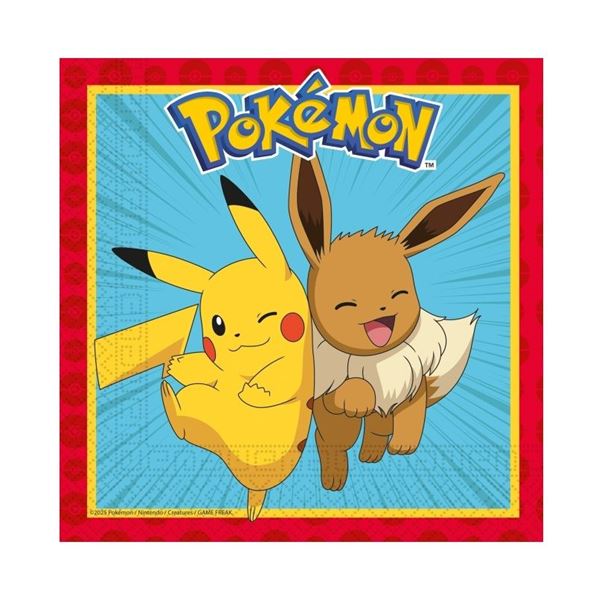 Imagens de Servilletas Pokémon Cumpleaños papel 33cm (20 unidades)