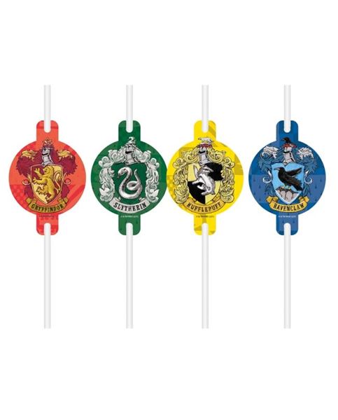 Imagens de Pajitas Harry Potter Casas de Hogwarts (4 unidades)