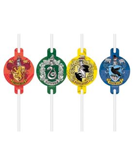 Imagen de Pajitas Harry Potter Casas de Hogwarts (4uds)