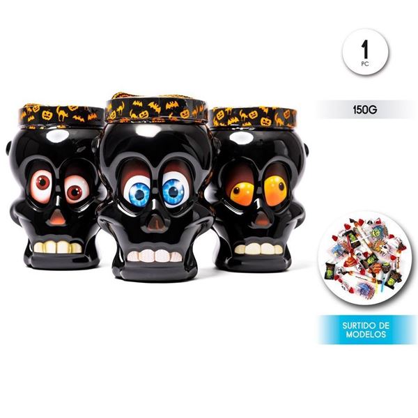Imagen de Tarro Calavera Surtido de Caramelos Halloween