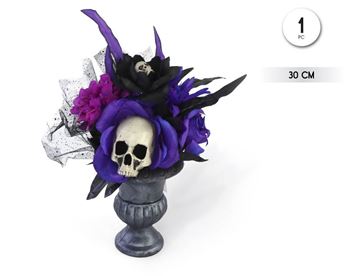 Imagen de Centro de Mesa Calavera Flores (30cm)