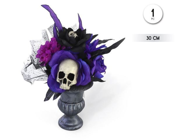 Imagen de Centro de Mesa Calavera Flores (30cm)
