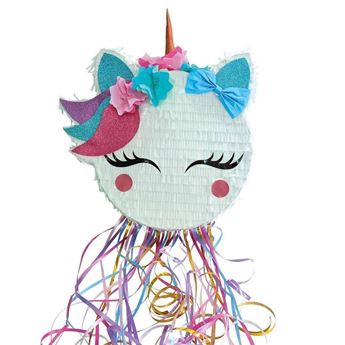 Picture of Piñata Unicornio Pestañas Golpear 3D (37cm x 34cm)
