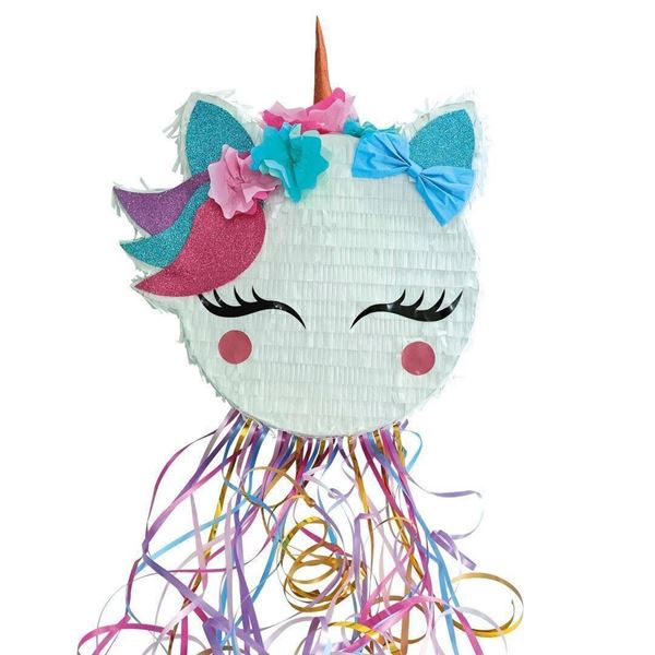 Picture of Piñata Unicornio Pestañas Golpear 3D (37cm x 34cm)