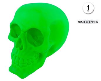 Imagen de Calavera Flúor Halloween (15cm x 12cm x 10cm)