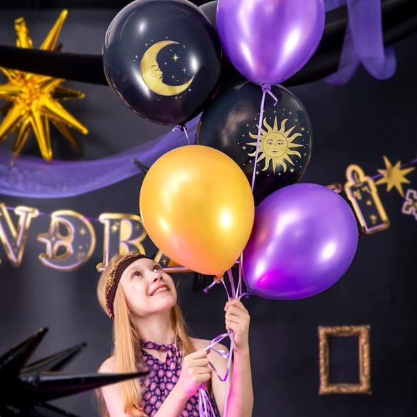 Imagen de Bouquet Globos Místicos Sol, Luna y Estrellas Látex (6 unidades)