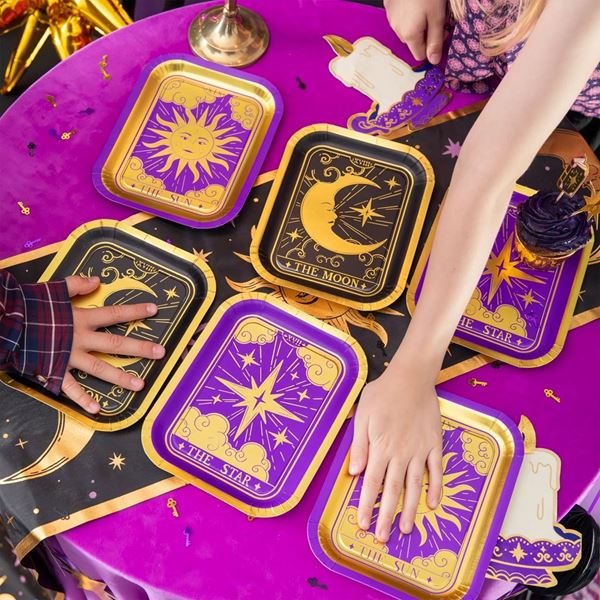 Imagen de Platos Místicos Sol, Luna y Estrellas cartón (6 unidades)