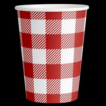 Imagen de Vasos Picnic Vichy Rojo cartón (8 unidades)