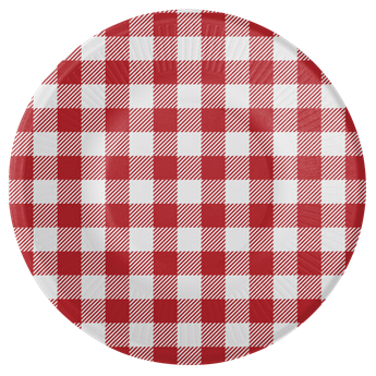 Imagen de Platos Picnic Vichy Rojo cartón 23cm (8 unidades)