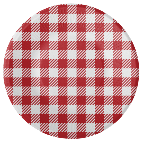 Imagen de Platos Picnic Vichy Rojo cartón 23cm (8 unidades)