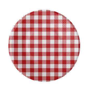 Imagens de Platos Picnic Vichy Rojo cartón 18cm (8 unidades)