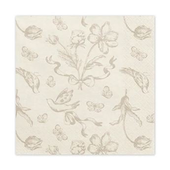 Picture of Servilletas Flores con Detalles Beige 33cm (12uds)
