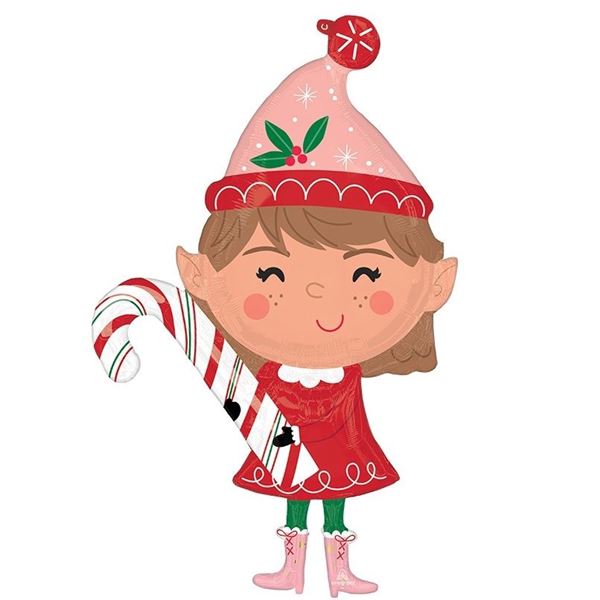 Picture of Globo Elfo Navideño con Bastón de Caramelo (90cm)