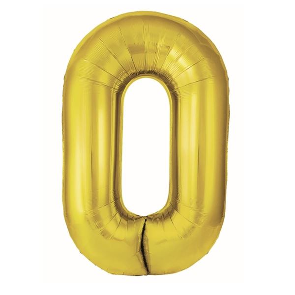 Imagen de Globo Número 0 Dorado Metálico (86cm)
