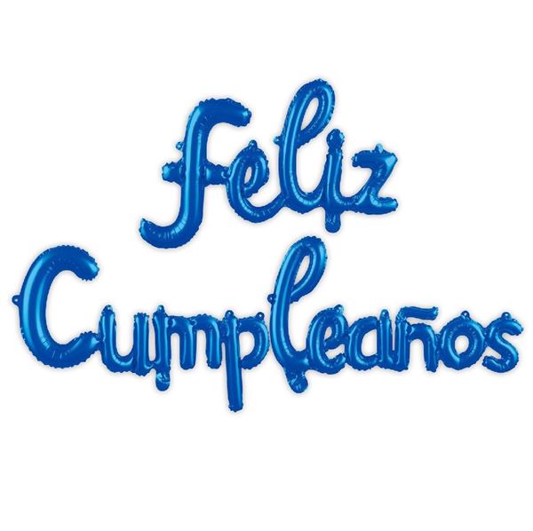 Imagen de Globo Feliz Cumpleaños Azul Minúsculas (Aire)