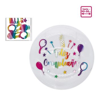 Imagen de Globo Burbuja Feliz Cumpleaños Arcoíris Transparente