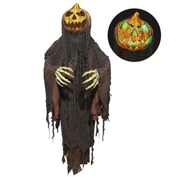 Imagens de Animatronic Colgante Hombre Calabaza Luz, sonido y movimiento 153cm