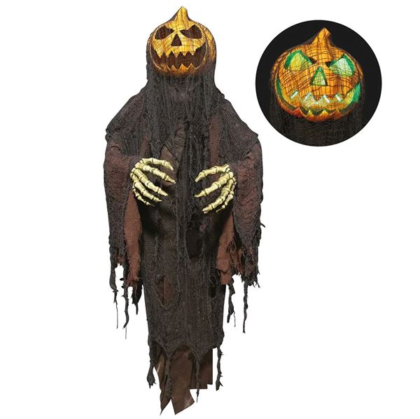 Imagens de Animatronic Colgante Hombre Calabaza Luz, sonido y movimiento 153cm