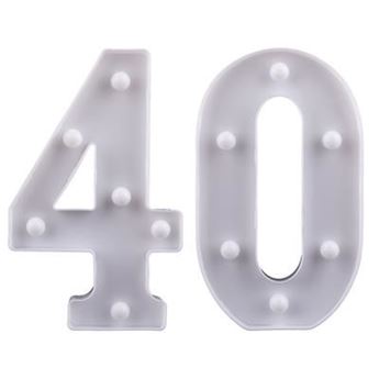Picture of Número 40 Luminoso Cumpleaños Aniversarios (23cm x 20cm)