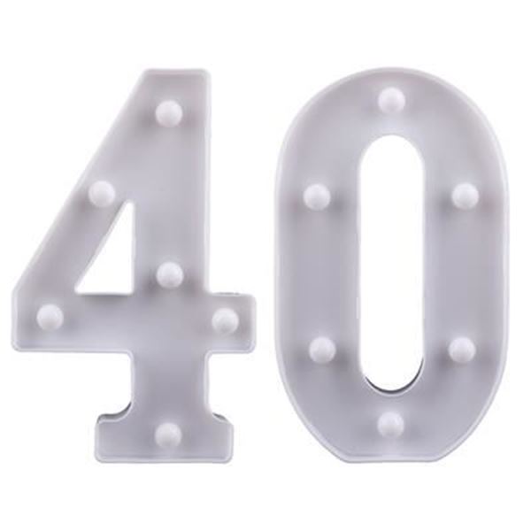 Picture of Número 40 Luminoso Cumpleaños Aniversarios (23cm x 20cm)