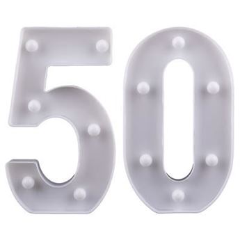 Imagen de Número 50 Luminoso Cumpleaños Aniversarios (26cm x 20cm)