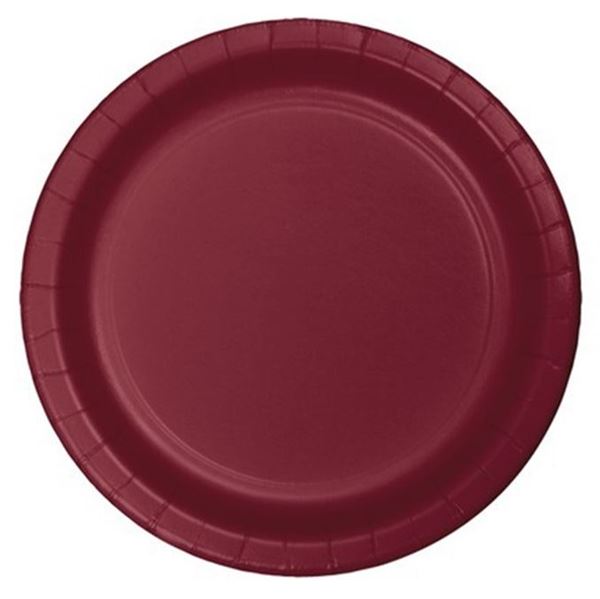 Imagens de Platos Burdeos Celebrations cartón 23cm (24 unidades)