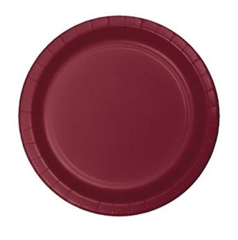 Imagen de Platos Burdeos Celebrations cartón 18cm (24 unidades)