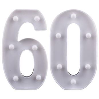 Picture of Número 60 Luminoso Cumpleaños Aniversarios (23cm x 20cm)