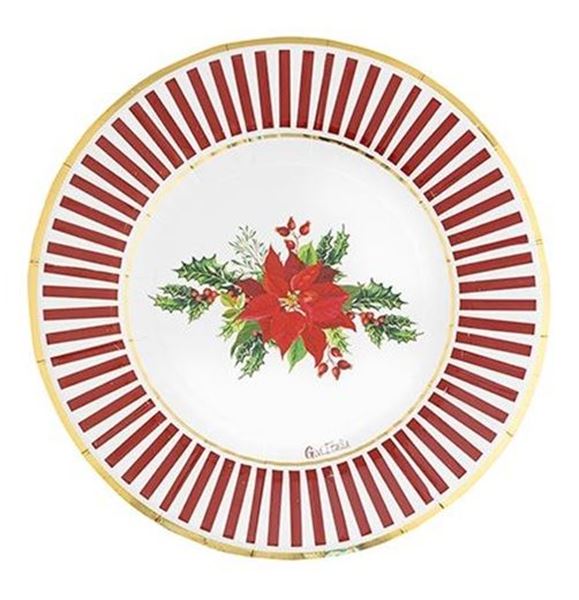 Imagen de Platos Navidad Flores Elegantes cartón 21cm (8 unidades)