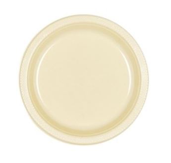 Imagen de Platos Marfil Beige plástico 18cm (10 unidades)