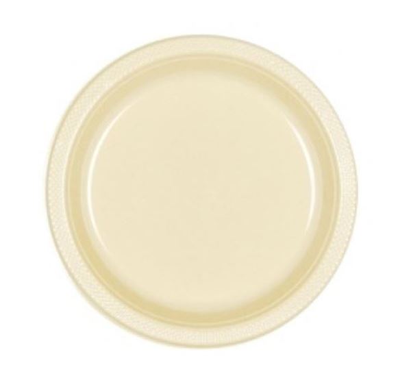 Imagen de Platos Marfil Beige plástico 18cm (10 unidades)