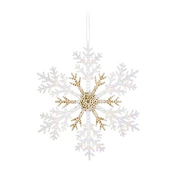 Imagens de Colgante Copo de Nieve con Dorado Plástico (20cm) 