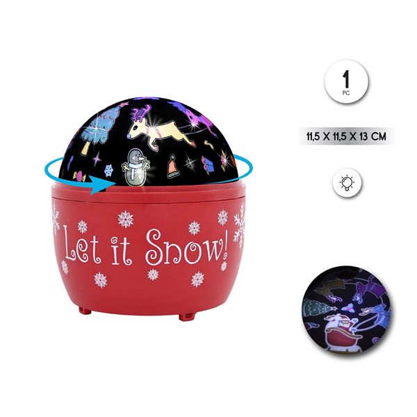Imagen de Proyector LED giratorio navideño Let it Snow 13cm