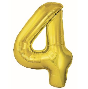 Imagen de Globo Número 4 Dorado Metálico 86cm