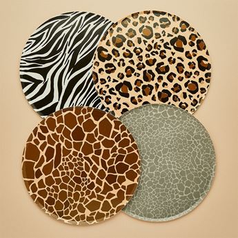 Imagen de Platos Animal Print cartón 22.5cm (8 unidades)