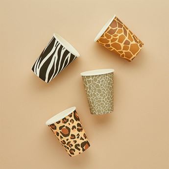 Imagen de Vasos Animal Print cartón 250ml (8 unidades)